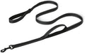 Dog Leash, 6ft with 2 Comfortable Dual Padded Handles for Traffic Control, Highly Reflective Leashes for Large & Medium Dogs, Night Safety, Easy Snap Hook, Black