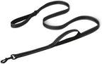 Dog Leash, 6ft with 2 Comfortable Dual Padded Handles for Traffic Control, Highly Reflective Leashes for Large & Medium Dogs, Night Safety, Easy Snap Hook, Black