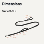 Dog Leash, 6ft with 2 Comfortable Dual Padded Handles for Traffic Control, Highly Reflective Leashes for Large & Medium Dogs, Night Safety, Easy Snap Hook, Black