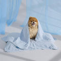 Cooling Blanket for Small Dogs with Breathable Air-Core Fill Q-MAX>0.4 - Dog Cooling Mat Soft, Lightweight Pet Cat Throw Cold Blanket Washable for Summer, Arctic Blue, 25x35