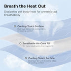 Cooling Blanket for Small Dogs with Breathable Air-Core Fill Q-MAX>0.4 - Dog Cooling Mat Soft, Lightweight Pet Cat Throw Cold Blanket Washable for Summer, Arctic Blue, 25x35