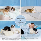 Cooling Blanket for Small Dogs with Breathable Air-Core Fill Q-MAX>0.4 - Dog Cooling Mat Soft, Lightweight Pet Cat Throw Cold Blanket Washable for Summer, Arctic Blue, 25x35