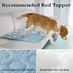 Dog Cooling Mat for Extra Large Dogs -Q-Max>0.5 XL Breathable Thin Cool Crate Pad with Chill Cold Fiber and Innovative Mesh Base Design, Portable Washable Pet Kennel Mat for Summer,44x30,Blue
