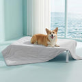 Premium Cooling Blanket for Large Dogs - Q-MAX>0.5 Breathable Washable Dog Cooling Mat, Travel Soft Pet Summer Essentials, Grey, 40"x50"