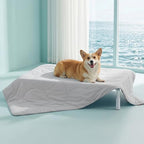 Premium Cooling Blanket for Large Dogs - Q-MAX>0.5 Breathable Washable Dog Cooling Mat, Travel Soft Pet Summer Essentials, Grey, 40"x50"