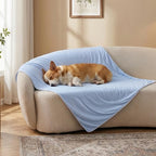 Cooling Blanket for Medium Dogs - Lightweight Dog Cooling Mat with Breathable Air-Core Fill, Cold Pet Throw Blanket Washable for Summer, Soft Bed Cover, Blue, 30"x40"