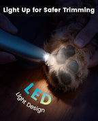 Dog Paw Trimmer, 2-Speed Up to 6500 RPM, 35dB Low-Noise Safe Pet Paw Trimmers with Curved Blade and LED Light, Cordless Pet Grooming Paw Clipper for Dogs, Cats, Paws, Ears, Face, Rump