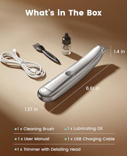 Dog Paw Trimmer, 2-Speed Up to 6500 RPM, 35dB Low-Noise Safe Pet Paw Trimmers with Curved Blade and LED Light, Cordless Pet Grooming Paw Clipper for Dogs, Cats, Paws, Ears, Face, Rump