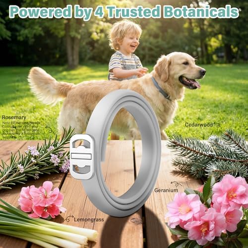 Flea and Tick Collar for Dogs, 6 Pack Natural Flea and Tick Prevention for Dogs in a Waterproof Design with Natural Essential Oils, Adjustable Multi-Pest Repellent Collar for All Dog Sizes