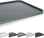 Silicone Dog & Cat Food Mat with Raised Edge, 24"x16" Extra Thick Waterproof Non-Slip Pet Feeding for Food and Water Bowls, Spill Proof Mat to Protect Floors, BPA Free Dishwasher-Safe,Gray