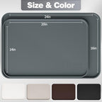 Silicone Dog & Cat Food Mat with Raised Edge, 24"x16" Extra Thick Waterproof Non-Slip Pet Feeding for Food and Water Bowls, Spill Proof Mat to Protect Floors, BPA Free Dishwasher-Safe,Gray