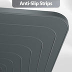Silicone Dog & Cat Food Mat with Raised Edge, 24"x16" Extra Thick Waterproof Non-Slip Pet Feeding for Food and Water Bowls, Spill Proof Mat to Protect Floors, BPA Free Dishwasher-Safe,Gray