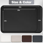 Silicone Dog & Cat Food Mat with Raised Edge, 24"x16" Extra Thick Waterproof Non-Slip Pet Feeding for Food and Water Bowls, Spill Proof Mat to Protect Floors, BPA Free Dishwasher-Safe,Black