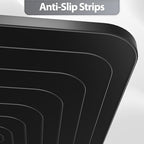 Silicone Dog & Cat Food Mat with Raised Edge, 24"x16" Extra Thick Waterproof Non-Slip Pet Feeding for Food and Water Bowls, Spill Proof Mat to Protect Floors, BPA Free Dishwasher-Safe,Black