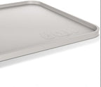 Silicone Dog & Cat Food Mat with Raised Edge, 24"x16" Extra Thick Waterproof Non-Slip Pet Feeding for Food and Water Bowls, Spill Proof Mat to Protect Floors, BPA Free Dishwasher-Safe,Beige Gray