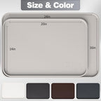 Silicone Dog & Cat Food Mat with Raised Edge, 24"x16" Extra Thick Waterproof Non-Slip Pet Feeding for Food and Water Bowls, Spill Proof Mat to Protect Floors, BPA Free Dishwasher-Safe,Beige Gray