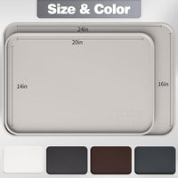 Silicone Pet Food Mat with Raised Edge (24" x 16", Beige Gray)