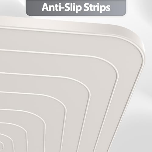 Silicone Dog & Cat Food Mat with Raised Edge, 24"x16" Extra Thick Waterproof Non-Slip Pet Feeding for Food and Water Bowls, Spill Proof Mat to Protect Floors, BPA Free Dishwasher-Safe,Beige Gray