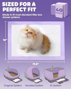 Cat Pee Pads, Fits Breeze Litter Box System, Leak-Resistant Disposable Pee Pad for Cats, 12 x 17.5" Cat Litter Pads, 900g Absorbency, for Litter Box Drawers, 40 Count, Fresh Scent