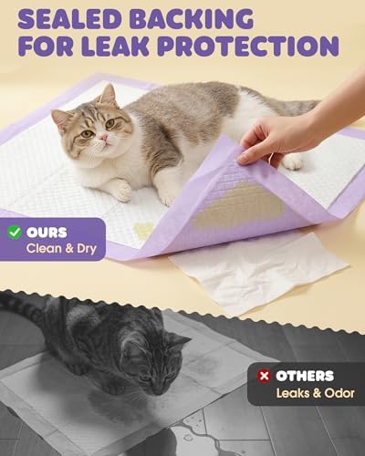 Cat Pee Pads, Fits Breeze Litter Box System, Leak-Resistant Disposable Pee Pad for Cats, 12 x 17.5" Cat Litter Pads, 900g Absorbency, for Litter Box Drawers, 40 Count, Fresh Scent