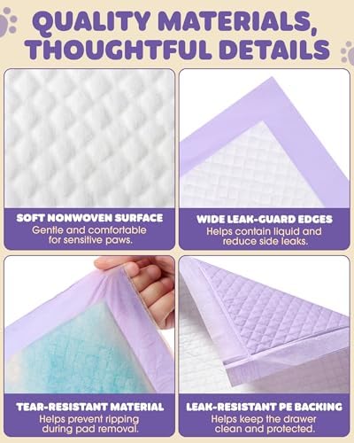 Cat Pee Pads, Fits Breeze Litter Box System, Leak-Resistant Disposable Pee Pad for Cats, 12 x 17.5" Cat Litter Pads, 900g Absorbency, for Litter Box Drawers, 40 Count, Fresh Scent