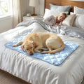 Dog Cooling Mat for Extra Large Dogs, Q-Max>0.5 Thin Breathable Crate Pad for Pet, Portable Washable Kennel Pad for Summer Outdoor, 41x27, Blue