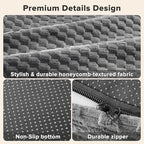 Orthopedic Dog Beds Large Sized Dog, Washable Waterproof Oval Large Dog Bed with Removable Cover, Big Egg-Crate Memory Foam Pet Bed with Bolster Sides & Non-Skid Bottom, Dark Grey, 36''x27''