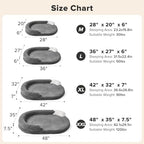 Orthopedic Dog Beds Large Sized Dog, Washable Waterproof Oval Large Dog Bed with Removable Cover, Big Egg-Crate Memory Foam Pet Bed with Bolster Sides & Non-Skid Bottom, Dark Grey, 36''x27''