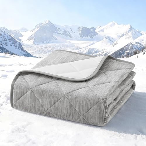 Extra Large Dog Cooling Mat 52"x82" Q-Max>0.4, Waterproof & Leakproof Pet Bed Cover, Non-Slip Cooling Dog Blanket for Couch, Floor, Large Dogs (Gray)