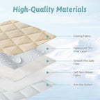 Extra Large Dog Cooling Mat 52"x82" Q-Max>0.4, Waterproof & Leakproof Pet Bed Cover, Non-Slip Cooling Dog Blanket for Couch, Floor, Large Dogs (Beige)