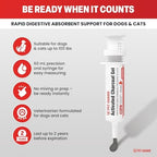 Activated Charcoal for Dogs & Cats (60 mL) | Emergency Pet First Aid for Accidental Ingestion & Digestive Support | Simple to Dose, Ready-to-Use | Chicken Flavored