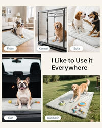 Self-Cooling Dog Mat Large – Non-Slip & Washable (48" x 28", Grey)