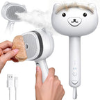 Self Cleaning Shedding Steam Cat Brush, Silicone Scraper Included Dog Brush, primecat, Cat Brushes for Shedding, USB Rechargeable, for Grooming & Haired Pets, Dogs & Cats, White