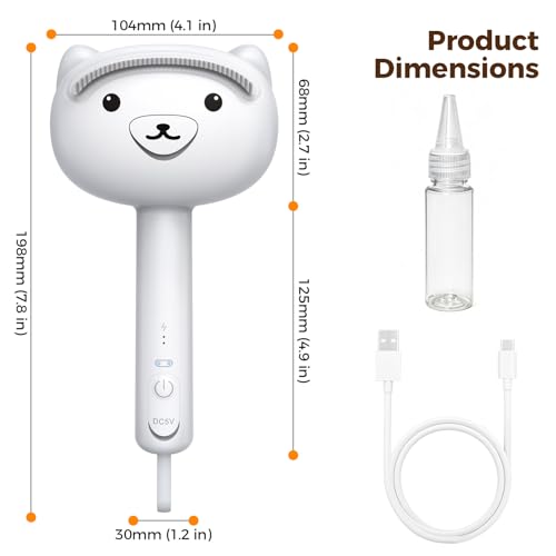 Self Cleaning Shedding Steam Cat Brush, Silicone Scraper Included Dog Brush, primecat, Cat Brushes for Shedding, USB Rechargeable, for Grooming & Haired Pets, Dogs & Cats, White