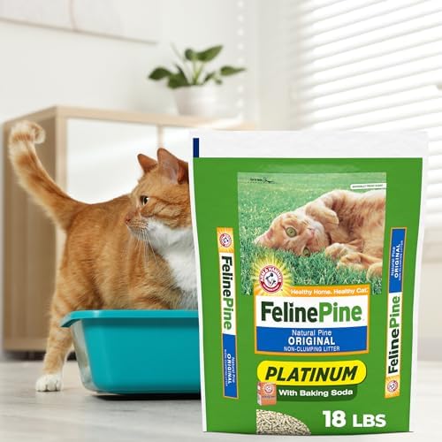 Feline Pine Platinum Non-Clumping Cat Litter, Feline Pine Cat Litter 17lb