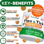 Flea and Tick Prevention for Dogs Pills - Natural Dog Flea & Tick Control - 170 Soft Chewables - Oral Defense Treatment for Dogs Supplement - Vet Formulated Chews - All Breeds & Ages - Made in USA