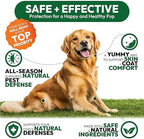 Flea and Tick Prevention for Dogs Pills - Natural Dog Flea & Tick Control - 170 Soft Chewables - Oral Defense Treatment for Dogs Supplement - Vet Formulated Chews - All Breeds & Ages - Made in USA