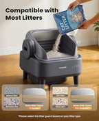 Self Cleaning Litter Box with APP Control: Open-Top Smart Cat Litter Box Rinsable Easy Clean, Safety Protection&11L Large Waste Bin, Automatic Litter Box for Large Cats (Ease S1 Pro)