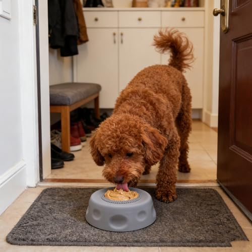 Dog Lick Bowl with Ball,Lick Ball Bowl for Dogs,Dog Licking Bowl with Rolling Ball,Slow Feeder Ball Bowl to Slow Pet Eating,Rolling Ball Dog Bowl Give Pet More Time to Enjoy Eating. (Blue-2pcs)