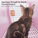 Small Hard Sided Pet Carrier, Ventilated Plastic Travel Crate with Metal Door and Top Handle for Small Dogs and Cats, Pink Small, Ideal for Car Travel Vet Visits and Daily Use