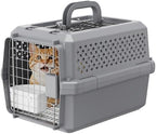 Grey Small Hard Sided Pet Carrier, Portable Ventilated Travel Crate with Metal Door and Handle for Small Dogs and Cats, Perfect for Car Rides, Vet Visits and Daily Use
