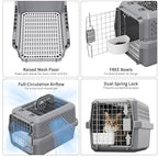 Grey Small Hard Sided Pet Carrier, Portable Ventilated Travel Crate with Metal Door and Handle for Small Dogs and Cats, Perfect for Car Rides, Vet Visits and Daily Use