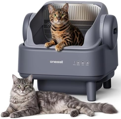 Self Cleaning Litter Box for Large&Multiple Cats: Ease S1 Open-Top Cat Litter Box Easy Rinsable Clean, with Safety Protection & Large Capacity for Indoor House Cats(40pcs Waste Bags Included)