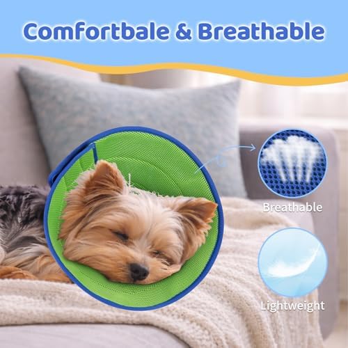 Soft Dog Cone Collar to Stop Licking After Surgery, Comfy Dog Cone Alternative for Large Medium Small Dogs/Cats, Adjustable Washable E-Collar for Spay Neuter Recovery and Neck Protection