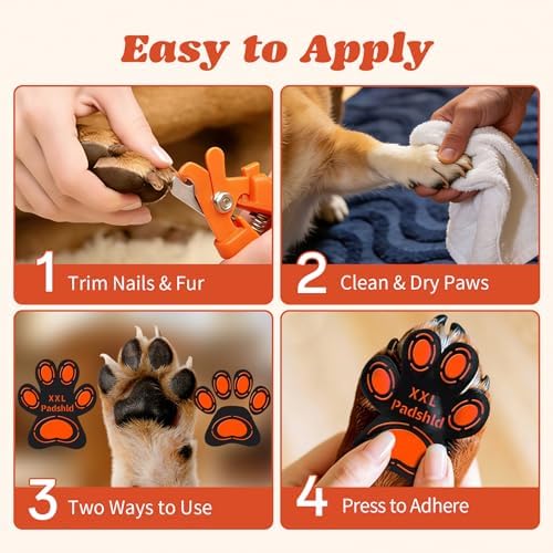Anti Slip Dog Paw Pads for Senior Dogs - Paw Grips for Hardwood Floors, Enhanced Balance Traction Pads, Breathable Pet Paw Stickers Protectors for Dogs 7 Sets (28 Pcs) S