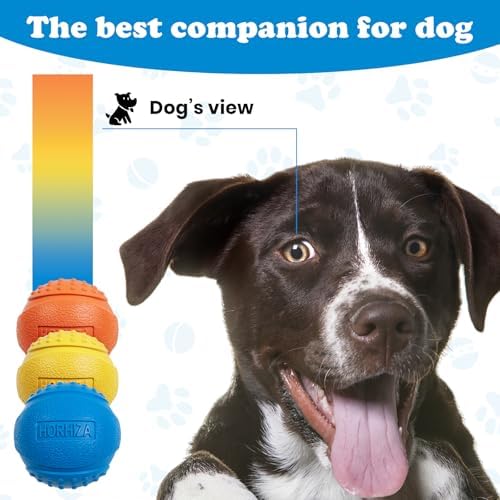 3 Pack Dog Balls, Bite Resistant Elastic Balls for Dogs, Durable Rubber,Interactive Training Ball Dog Toy for 20-60 lbs,2.5-inch Diameter