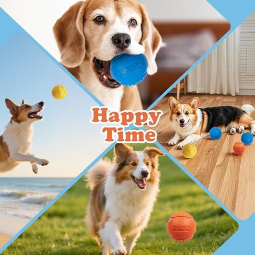 3 Pack Dog Balls, Bite Resistant Elastic Balls for Dogs, Durable Rubber,Interactive Training Ball Dog Toy for 20-60 lbs,2.5-inch Diameter