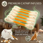 Cotton Swabs Cat Toys with Catnip, 6 Pk Giant Kitten Chew Sticks for Indoor Boredom, Durable Dental Teething Ropes, Big Interactive Felt Kitty Kicker Play Lover Gift Accessories