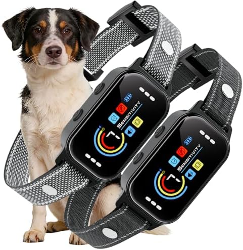 Dog Bark Collar 2 Pack, Auto Anti Barking Collar for Large Medium Small Dogs 11-120lbs, 7 Sensitivity Levels, 5 Safe Training Modes, Humane Bark Training Collar