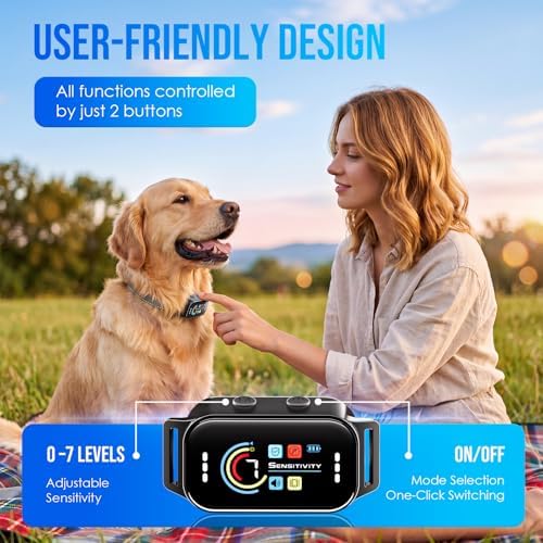 Automatic Anti-Bark Collar – 7 Sensitivity Levels (11–120 lbs)